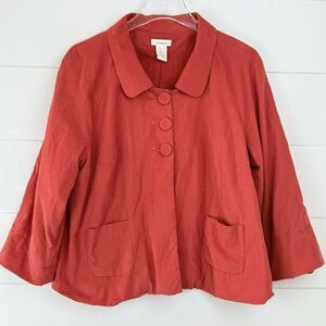 Sundance Jacket Women Large Cotton Lined Coral Short Lightweight‎